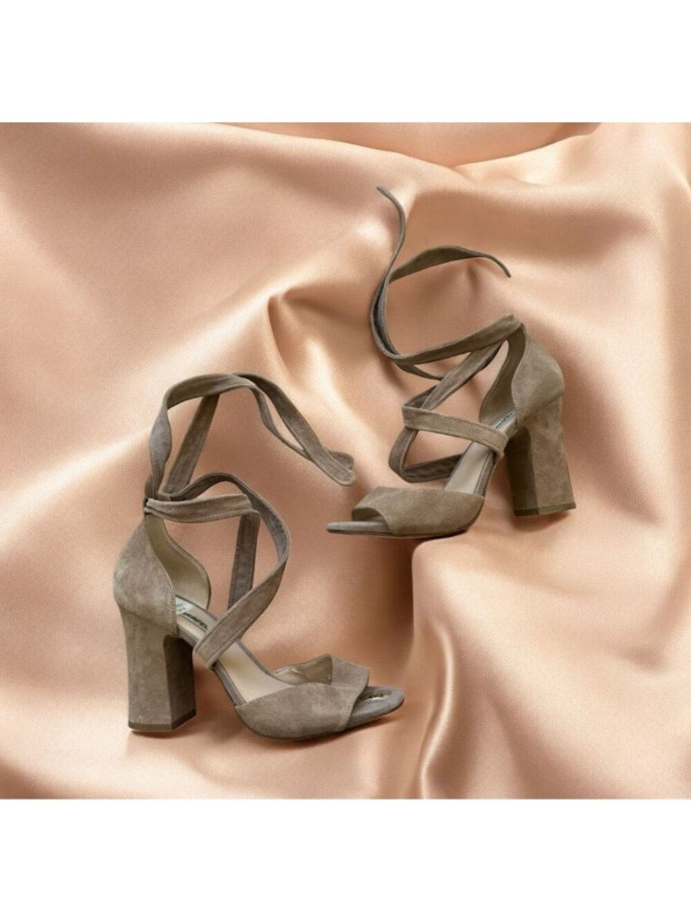 KARL LAGERFELD Beige Suede Lace Up Heels Size 8